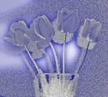 Blue Tulips in Vase