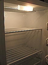 The defrosted upright freezer.