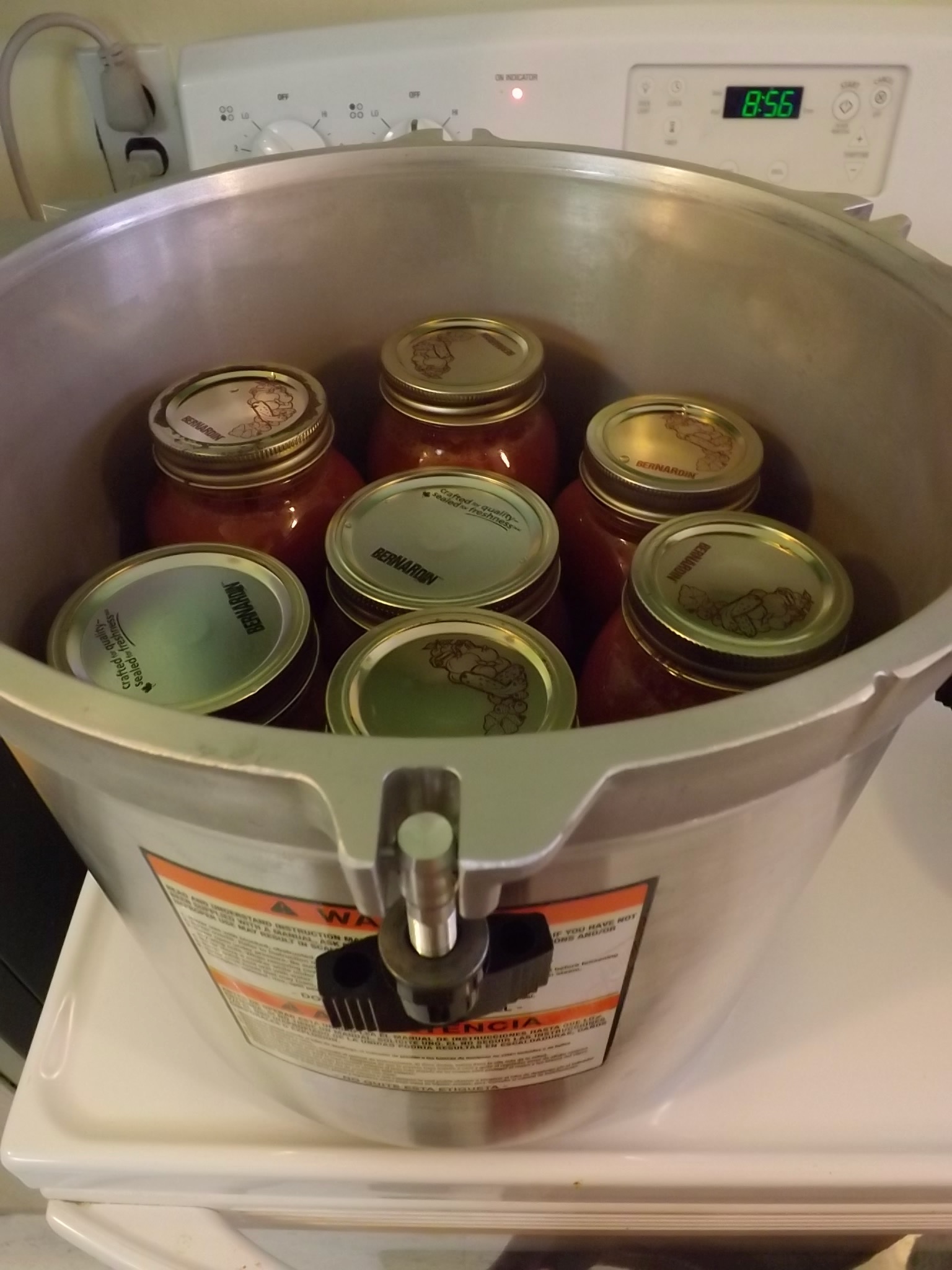 canning jars in a pressure canner
