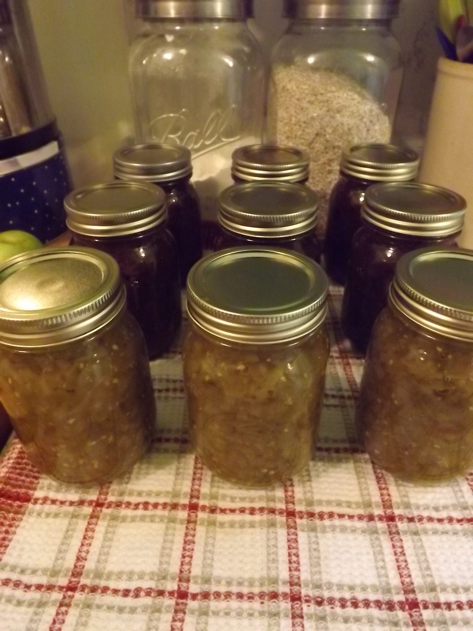 jars of mincemeat and relish