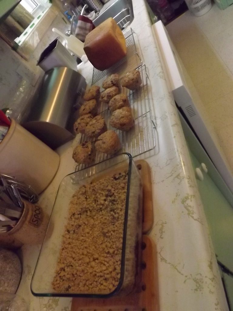 Mincemeat Squares, Apple Muffins, White Bread