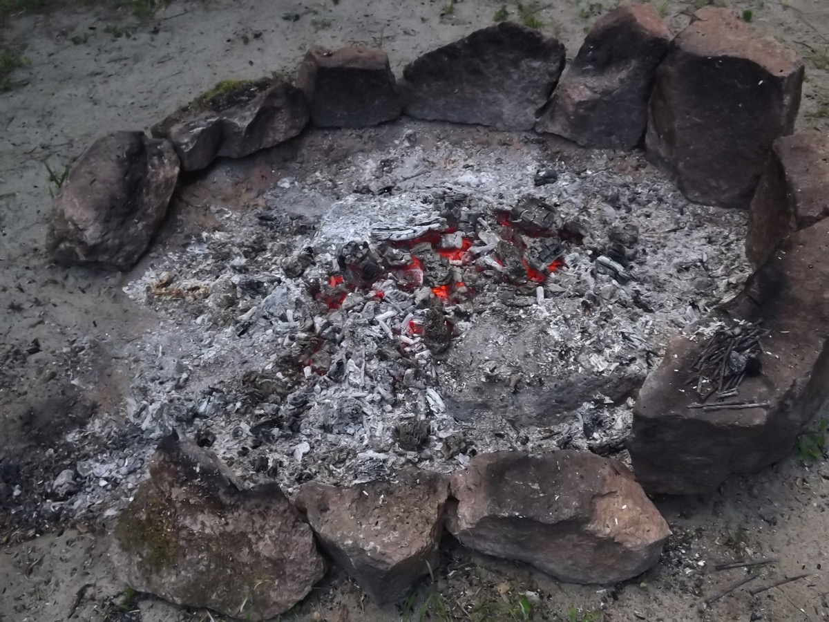 Garden shed in ashes